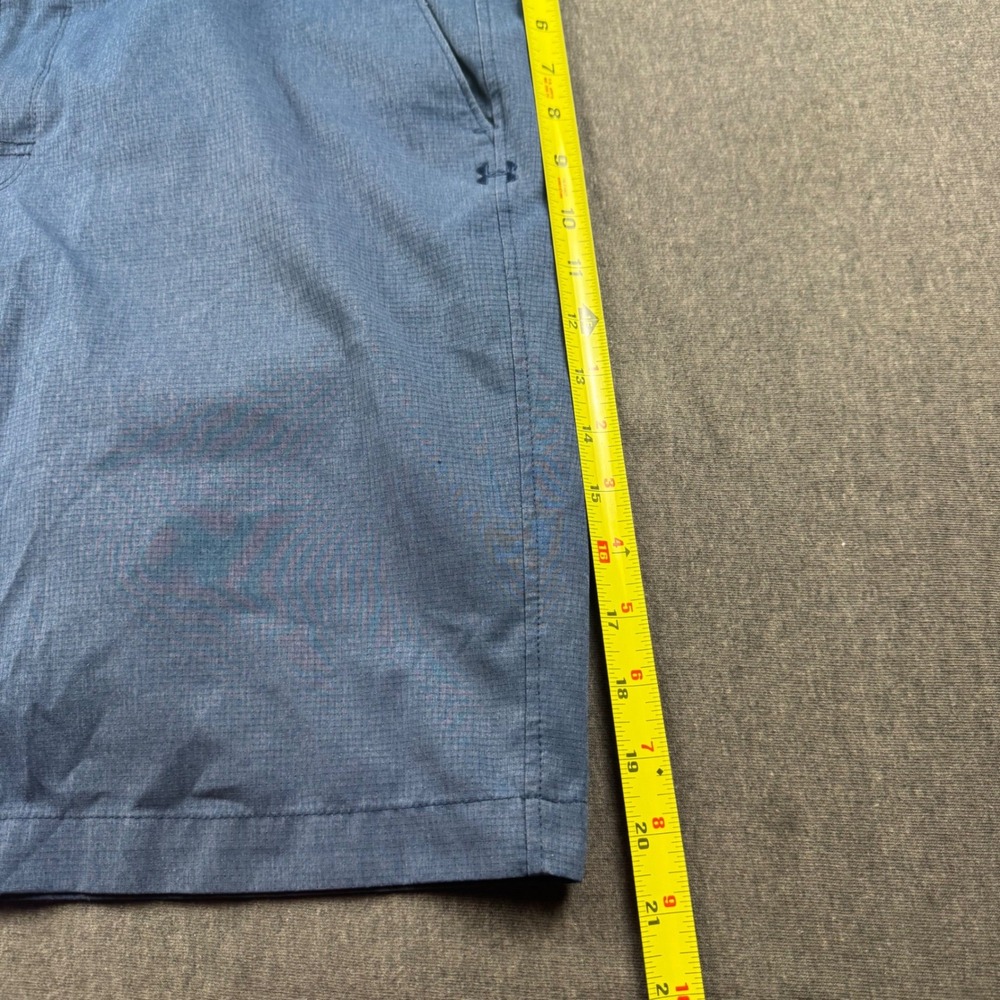 Under Armour Mens Blue Heathered Golf Shorts Size 38 Flat Front Performance - Picture 4 of 7